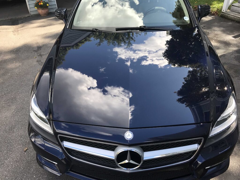 Shiny black Mercedes with ceramic coating applied